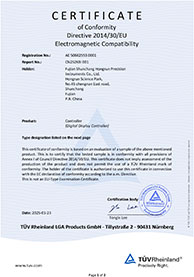 數顯表TÜV萊茵EMC電磁兼容性證書
